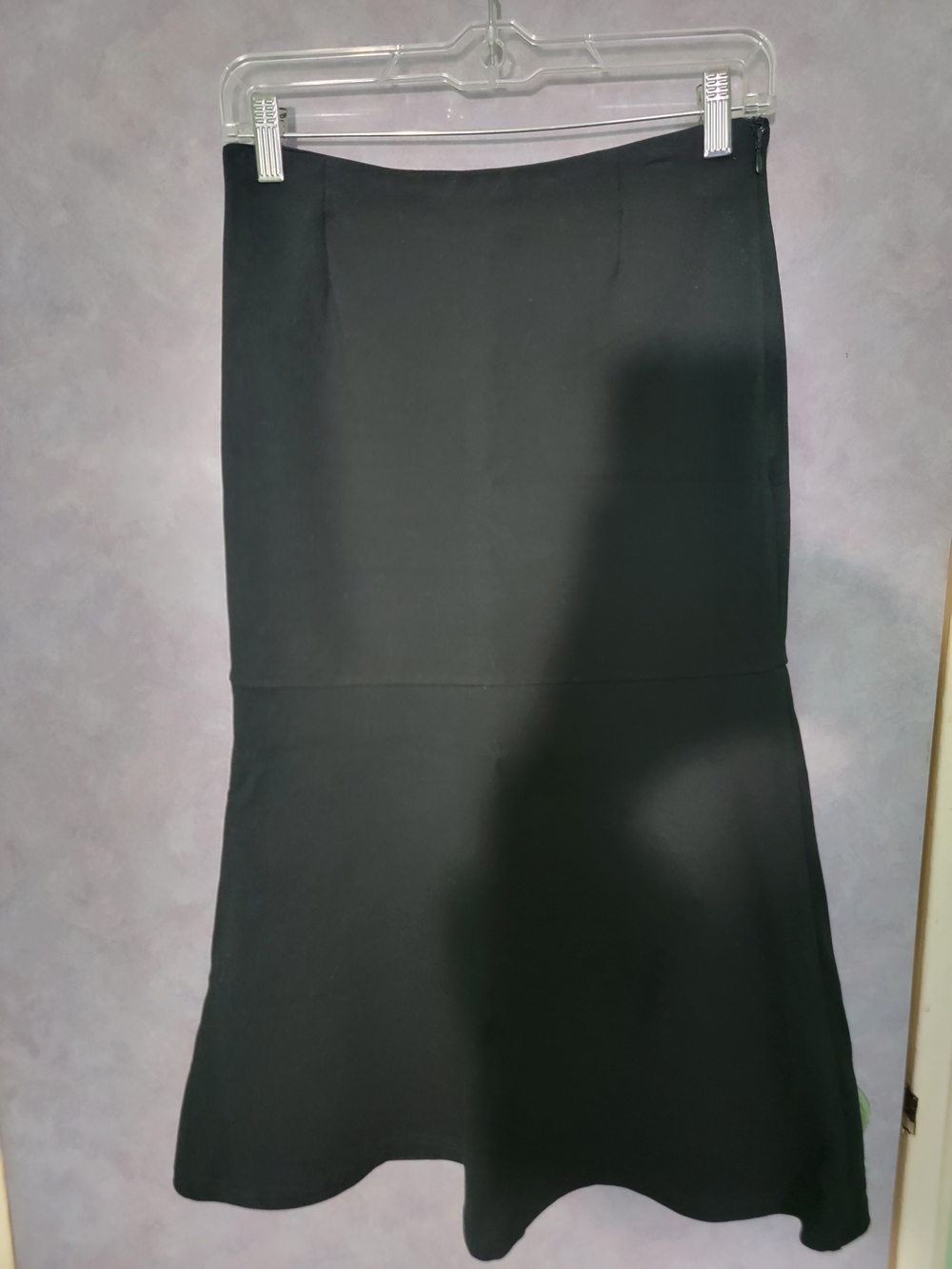Olivaceous Black Midi Flared Skirt